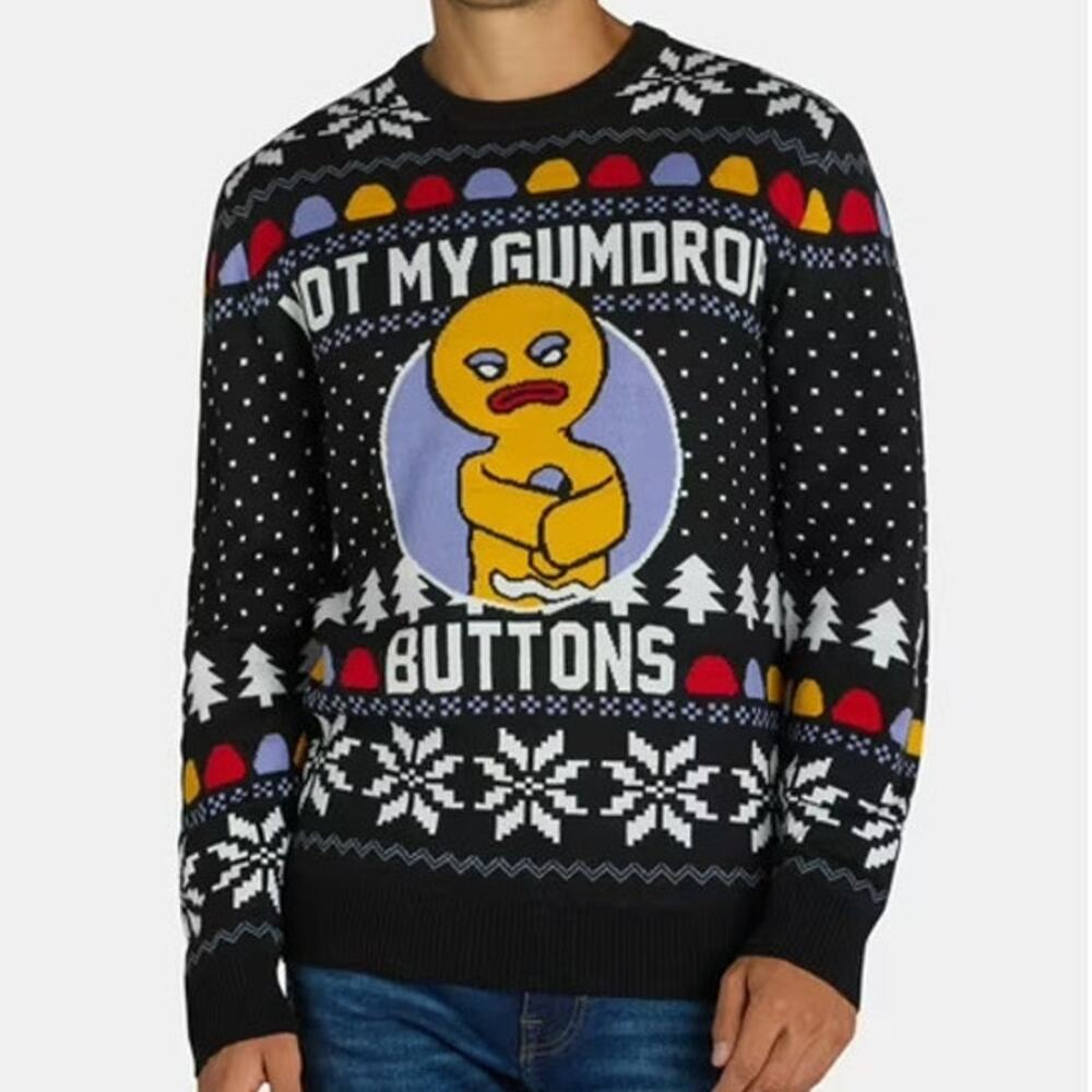 Dreamworks Shrek Ugly‎ Christmas Sweater XL Black Not My Gumdrop Holiday Festive